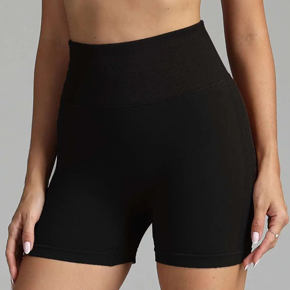 Pink High Waist Seamless Yoga Shorts Women