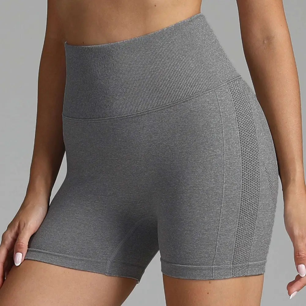 Pink High Waist Seamless Yoga Shorts Women