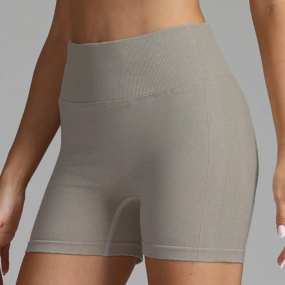 Pink High Waist Seamless Yoga Shorts Women