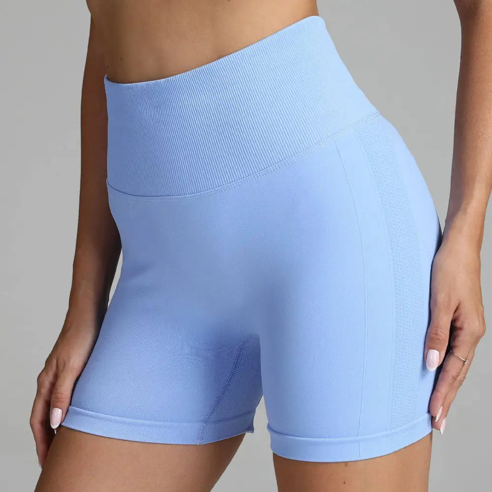 Pink High Waist Seamless Yoga Shorts Women
