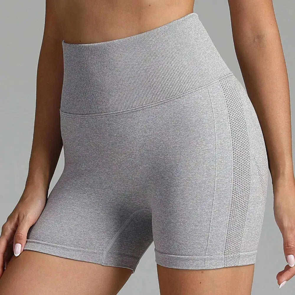 Pink High Waist Seamless Yoga Shorts Women