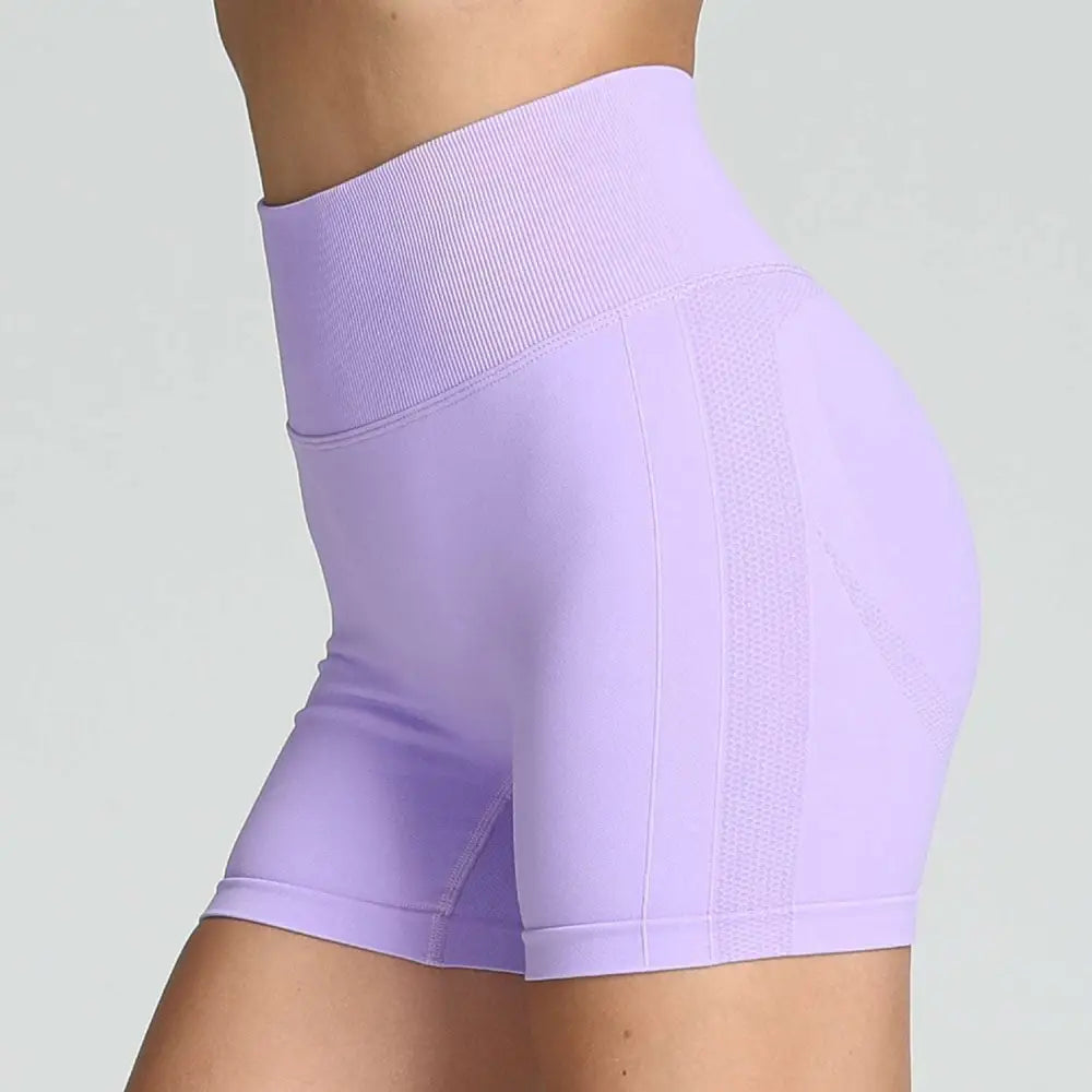 Pink High Waist Seamless Yoga Shorts Women