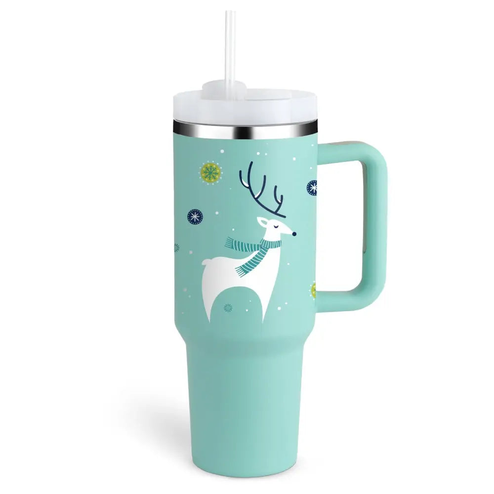 Pink Kiss Stainless Steel Handle Straw Insulated Tumbler
