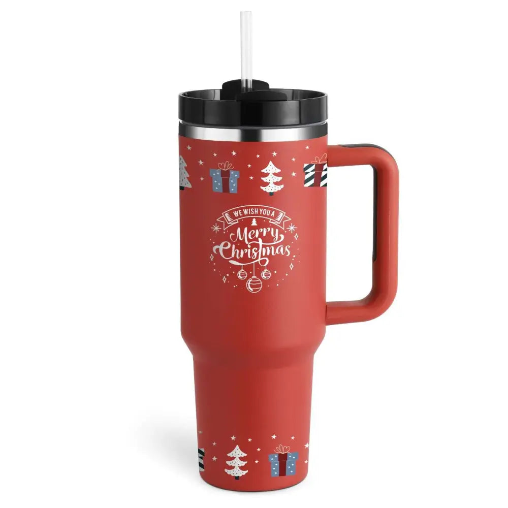 Pink Kiss Stainless Steel Handle Straw Insulated Tumbler