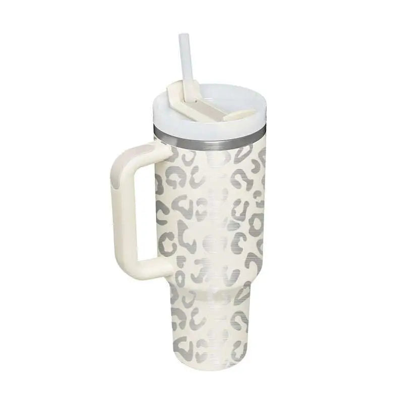 Pink Kiss Stainless Steel Handle Straw Insulated Tumbler