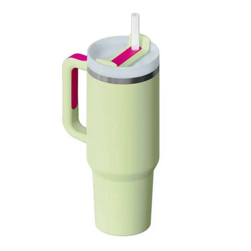 Pink Kiss Stainless Steel Handle Straw Insulated Tumbler