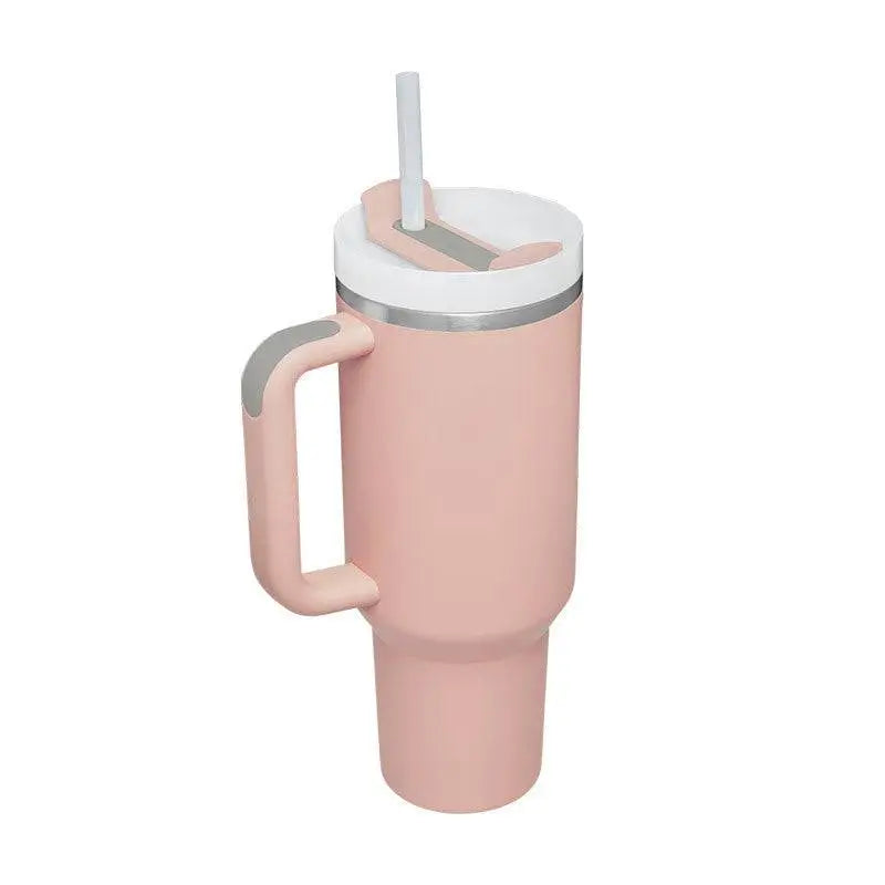 Pink Kiss Stainless Steel Handle Straw Insulated Tumbler