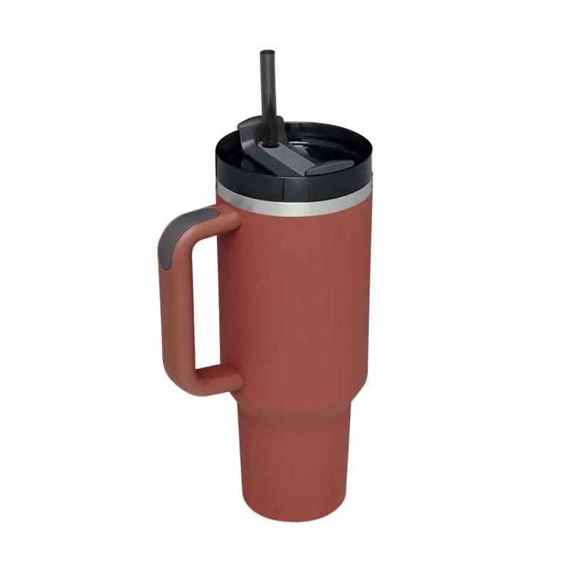 Pink Kiss Stainless Steel Handle Straw Insulated Tumbler