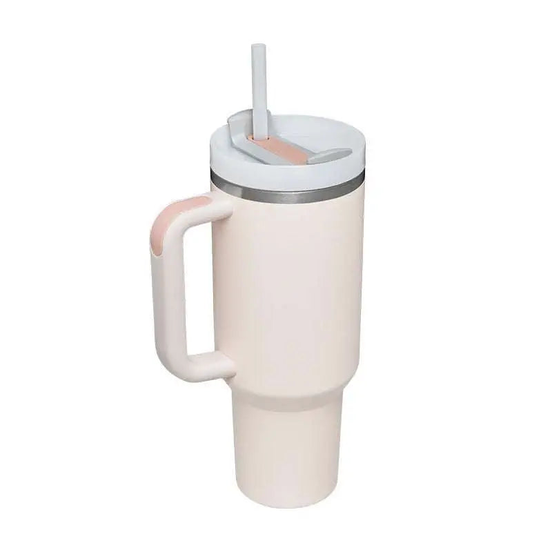 Pink Kiss Stainless Steel Handle Straw Insulated Tumbler