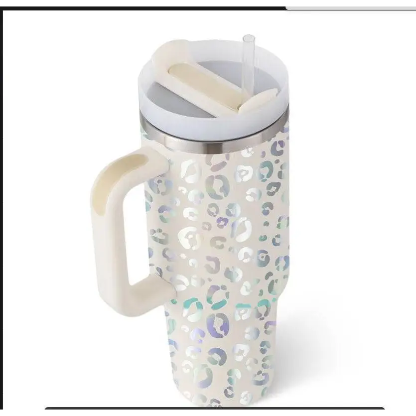 Pink Kiss Stainless Steel Handle Straw Insulated Tumbler