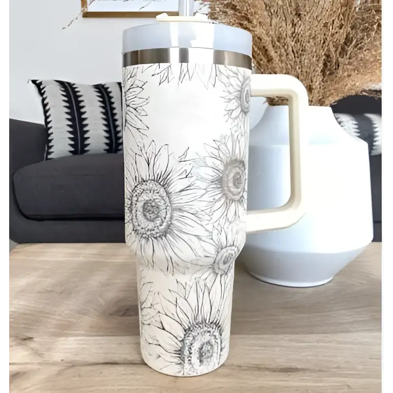 Pink Kiss Stainless Steel Handle Straw Insulated Tumbler
