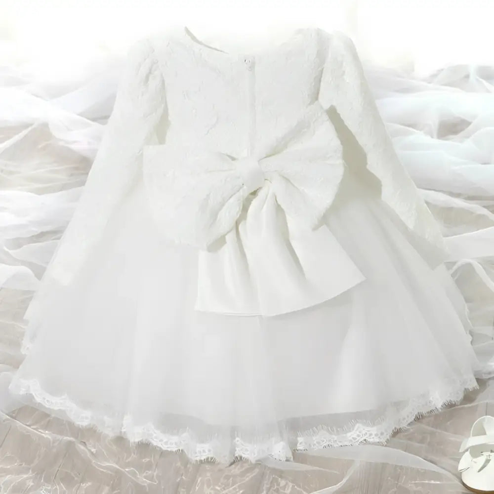 Pink Lace Princess Dress Girls Long Sleeve Tulle