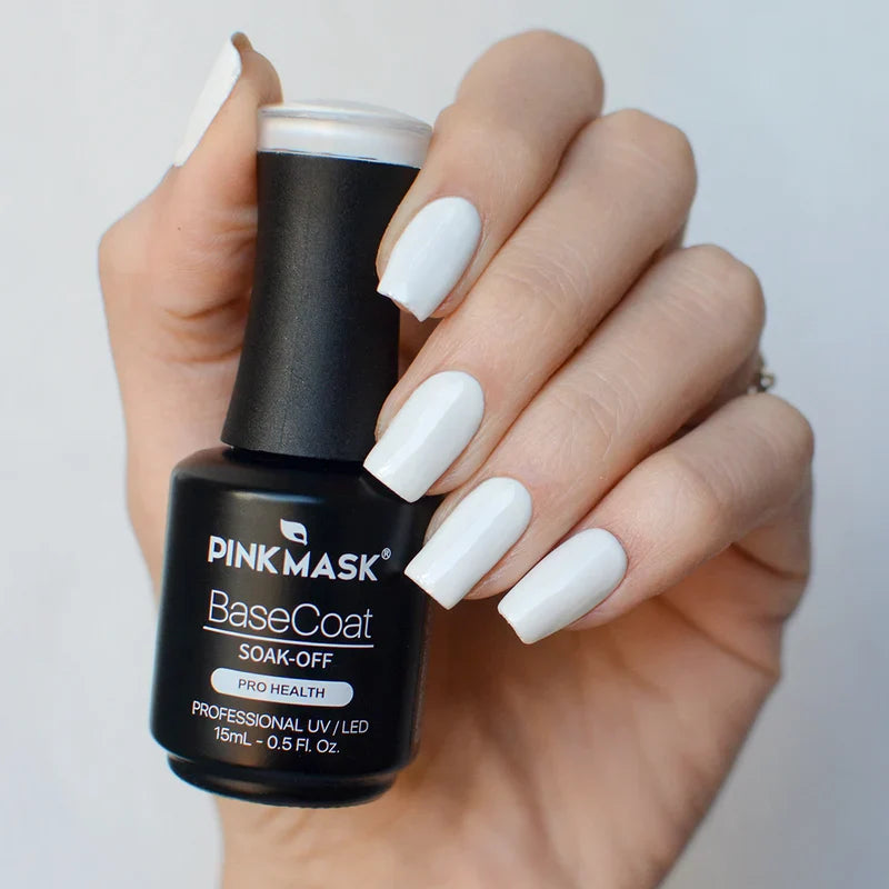 Pink Mask - Gel Color White Tips-3