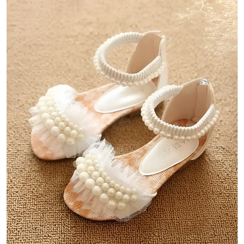 Pink Pearl Mesh Summer Girls Sandals