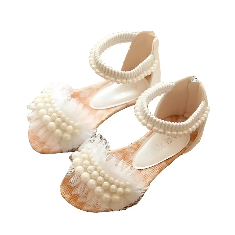 Pink Pearl Mesh Summer Girls Sandals