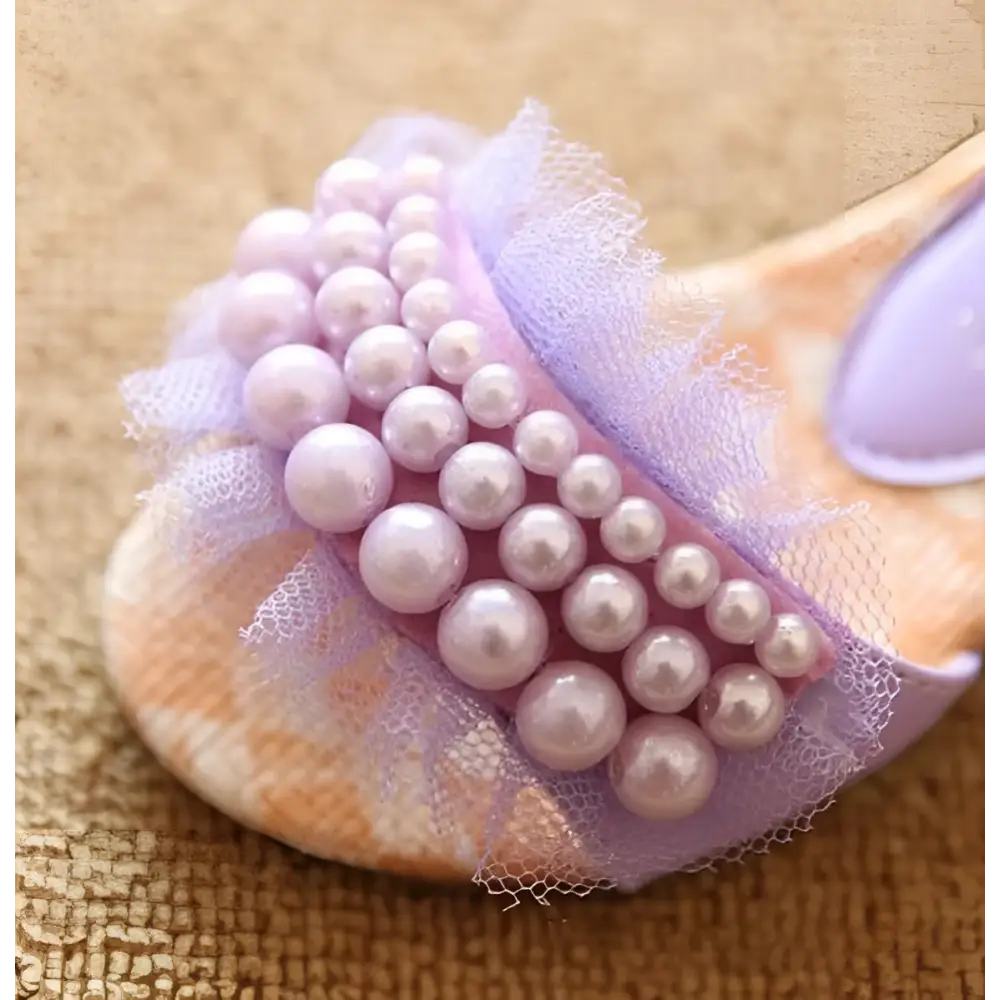 Pink Pearl Mesh Summer Girls Sandals