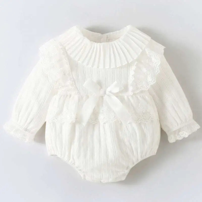 Pink Ribbed Long Sleeve Newborn Clothes Jumpsuit