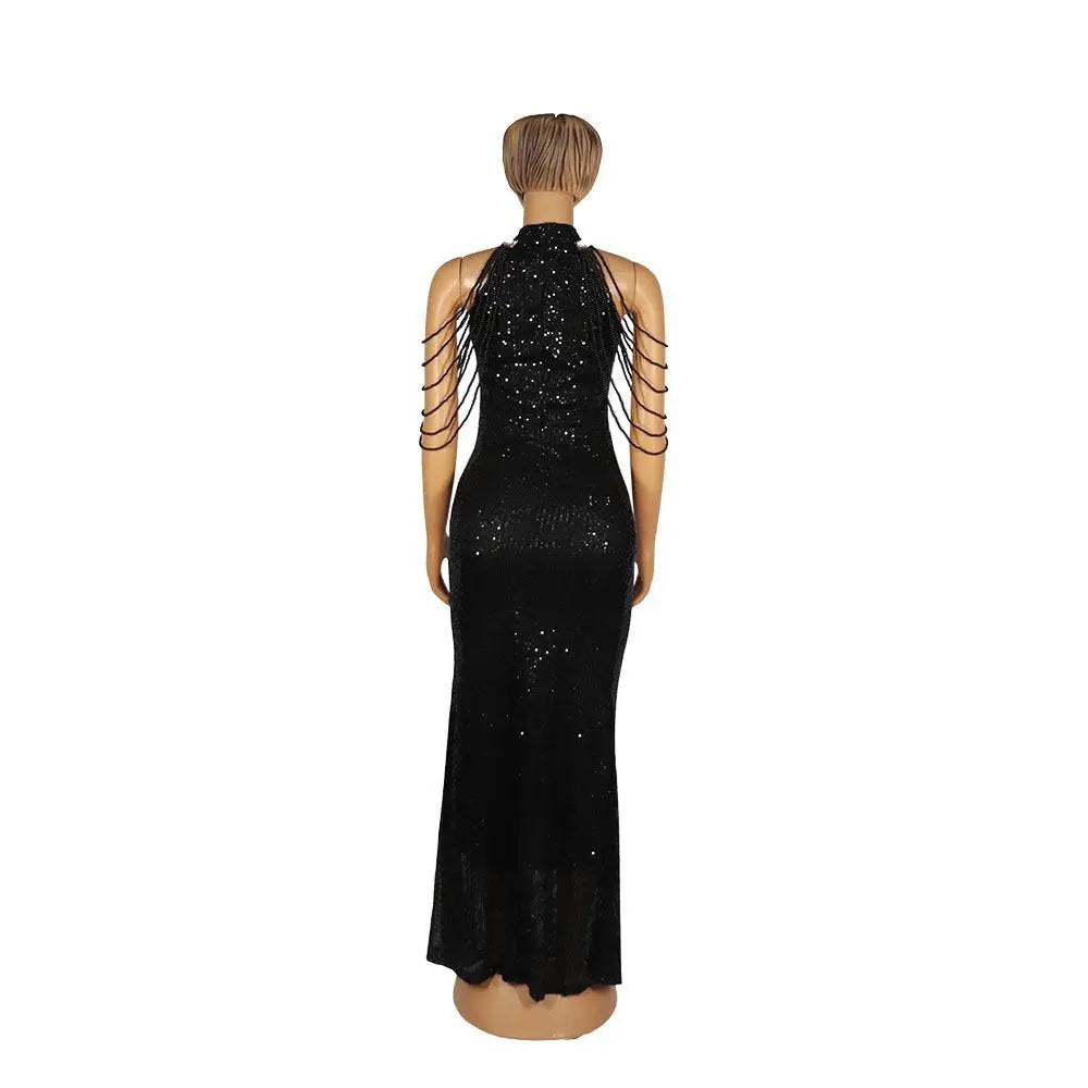 Pink Sequin African Ladies Quality High Stretch Dress