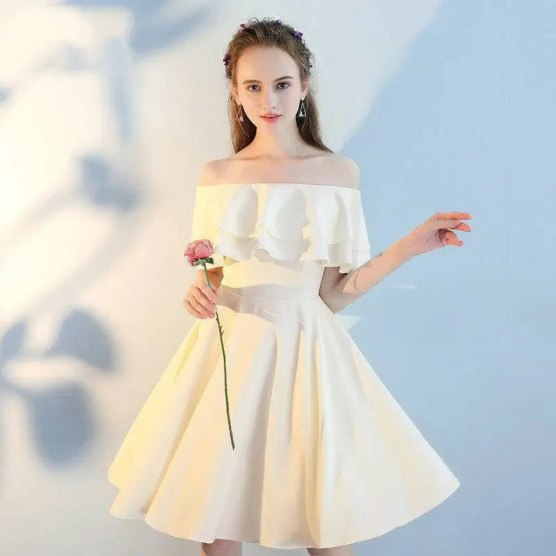 Pink Short Sisters Off Shoulder Ruffled Dress