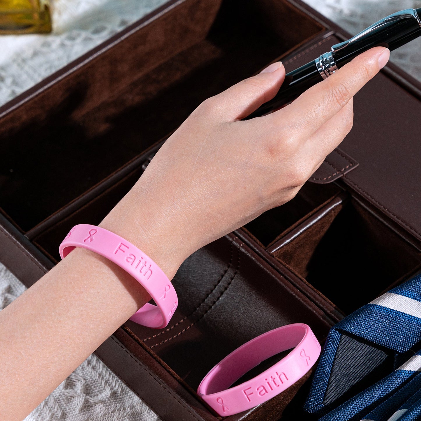 Pink Breast Cancer Silicone Bracelets
