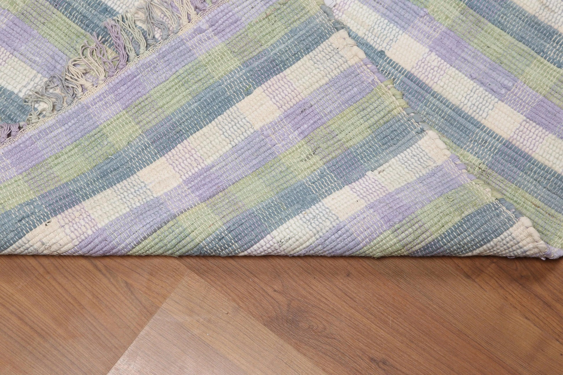 4' x 6' Hand woven Reversible Flatweave Wool Area rug Off White-3