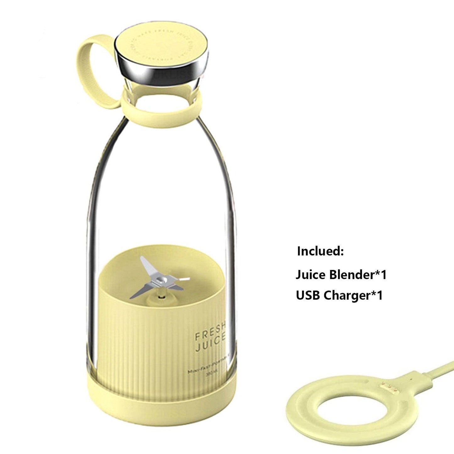 Portable Blender Juicer Bottle Mixer Electric Wireless Charge Mini Fruit Mixers Juicer Cup Blender Milkshake Juice Maker Machine Portable Mini Blender with Wireless Charging for Home, Office & Outdoor Juicer