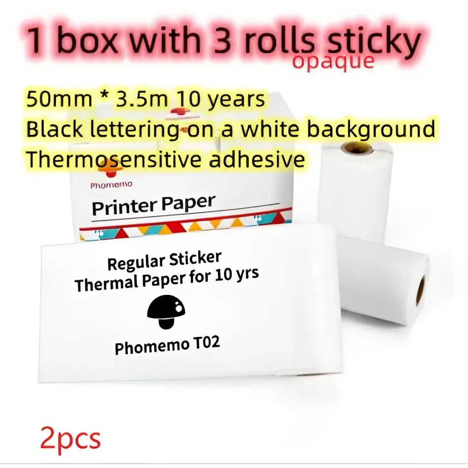 Portable Mini Label Printer with Sticky Paper rolls