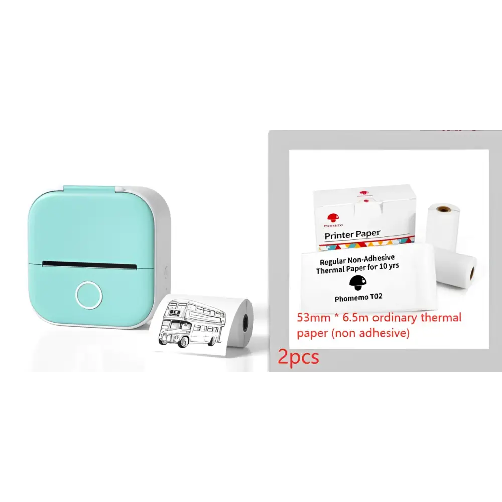 Portable Mini Label Printer with Sticky Paper rolls