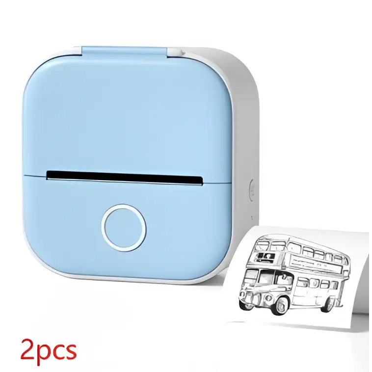 Portable Mini Label Printer with Sticky Paper rolls
