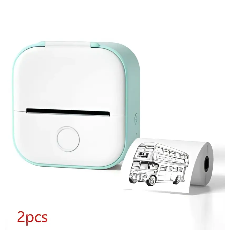 Portable Mini Label Printer with Sticky Paper rolls