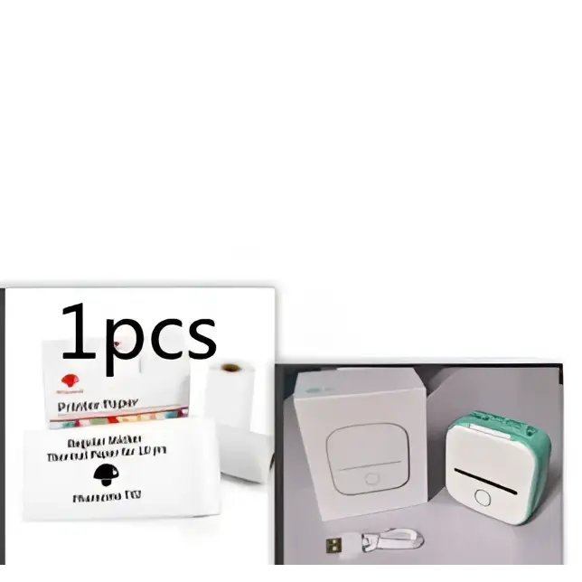 Portable Mini Label Printer with Sticky Paper rolls