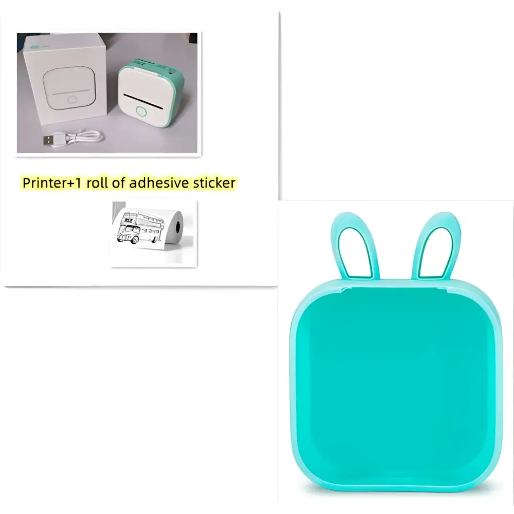 Portable Mini Label Printer with Sticky Paper rolls