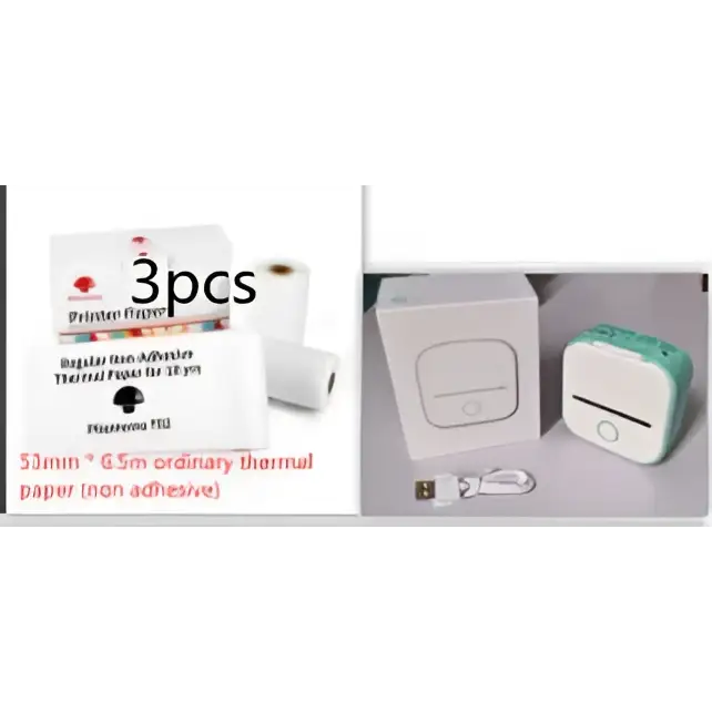 Portable Mini Label Printer with Sticky Paper rolls