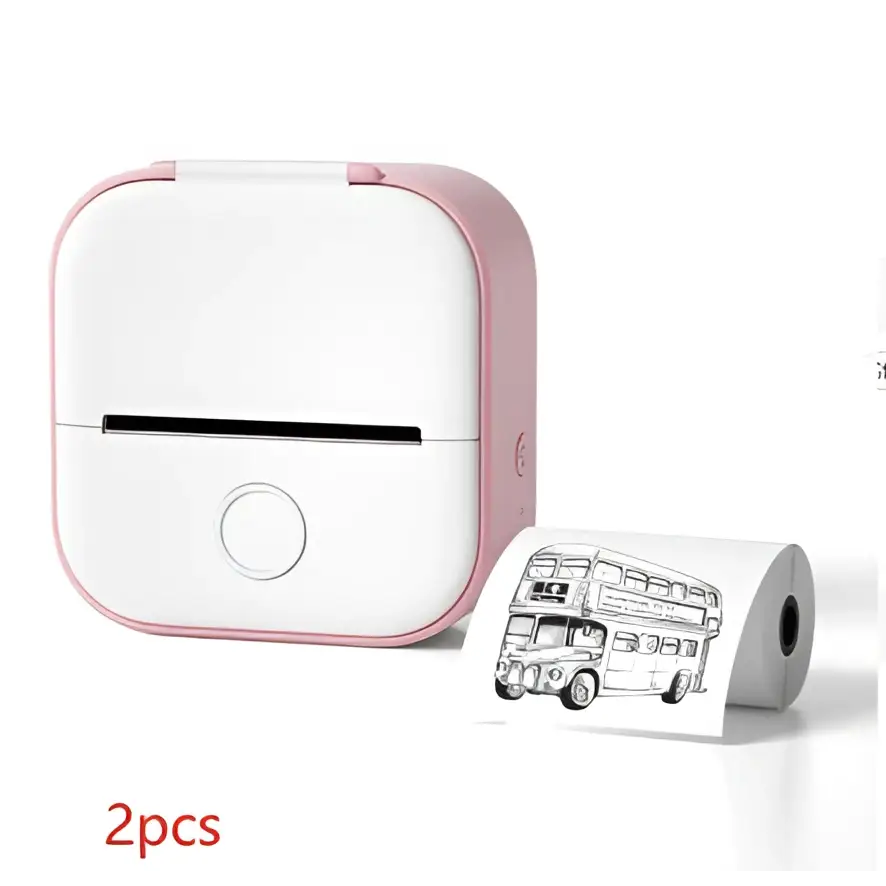 Portable Mini Label Printer with Sticky Paper rolls