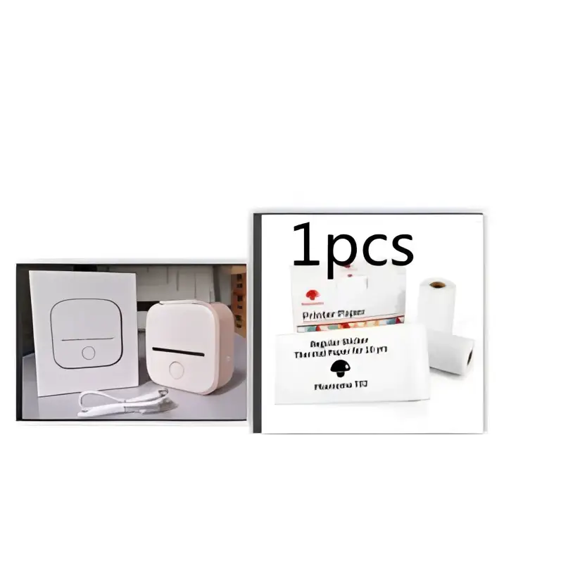 Portable Mini Label Printer with Sticky Paper rolls