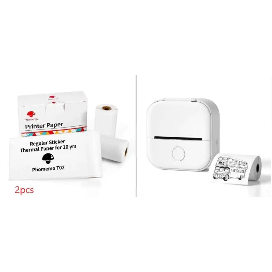 Portable Mini Label Printer with Sticky Paper rolls