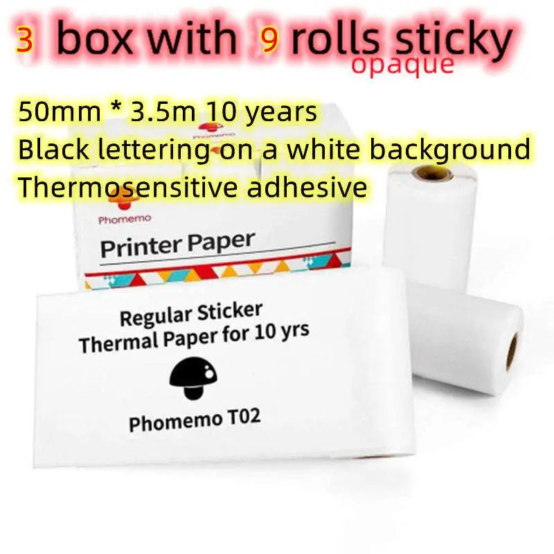 Portable Mini Label Printer with Sticky Paper rolls