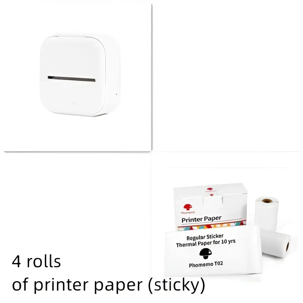 Portable Mini Label Printer with Sticky Paper rolls