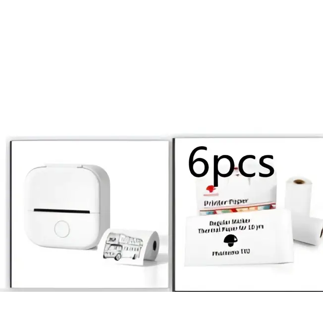 Portable Mini Label Printer with Sticky Paper rolls