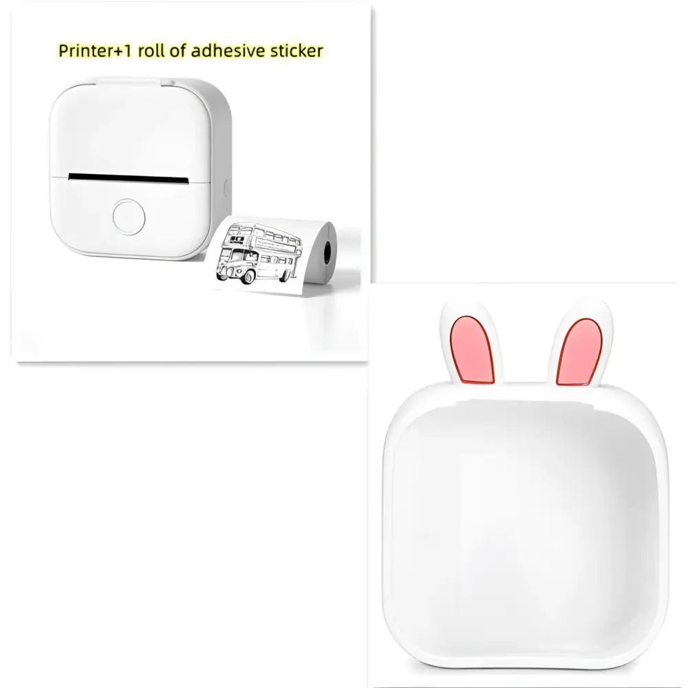 Portable Mini Label Printer with Sticky Paper rolls