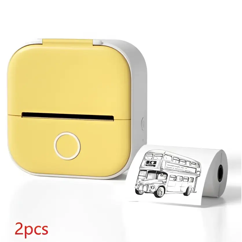 Portable Mini Label Printer with Sticky Paper rolls