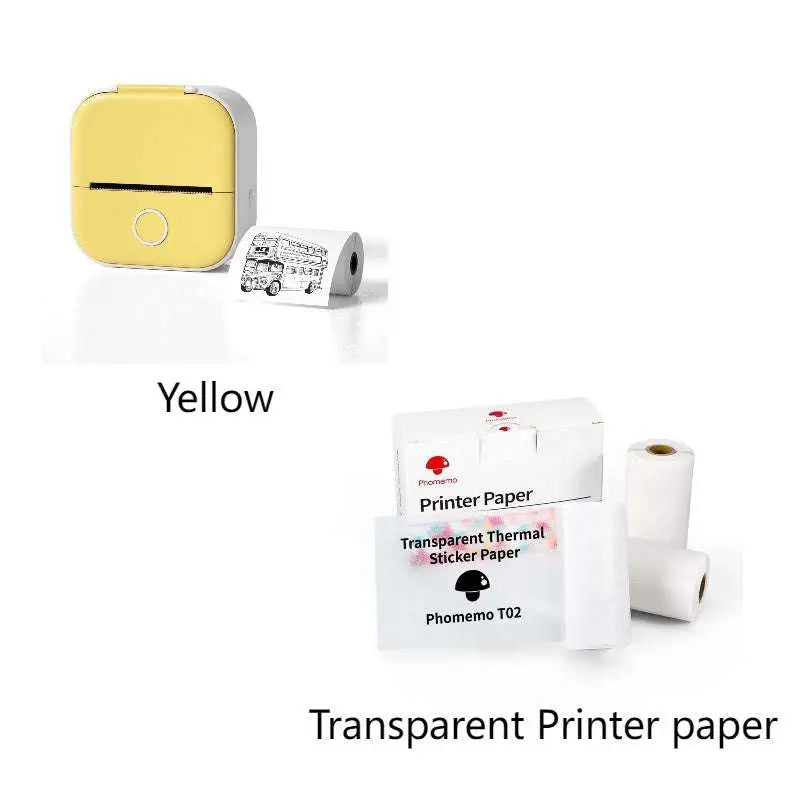 Portable Mini Label Printer with Sticky Paper rolls