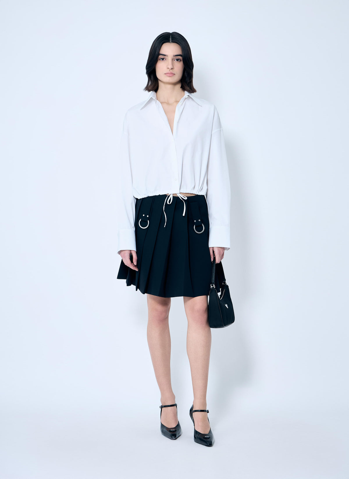 Prada Women Pleated Wool Skirt