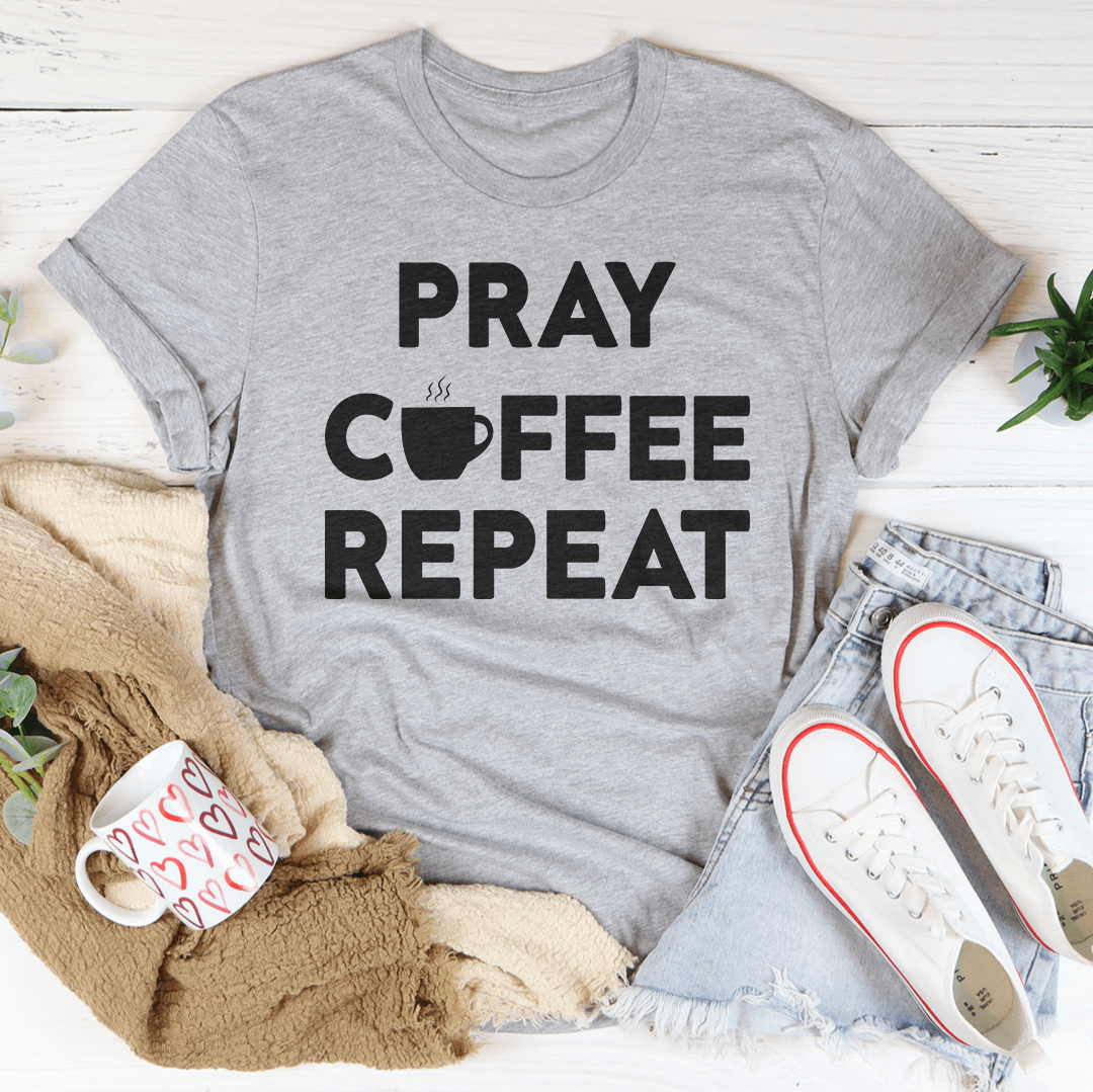 Pray Coffee Repeat Tee-1
