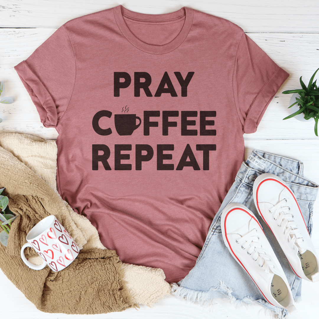 Pray Coffee Repeat Tee-0