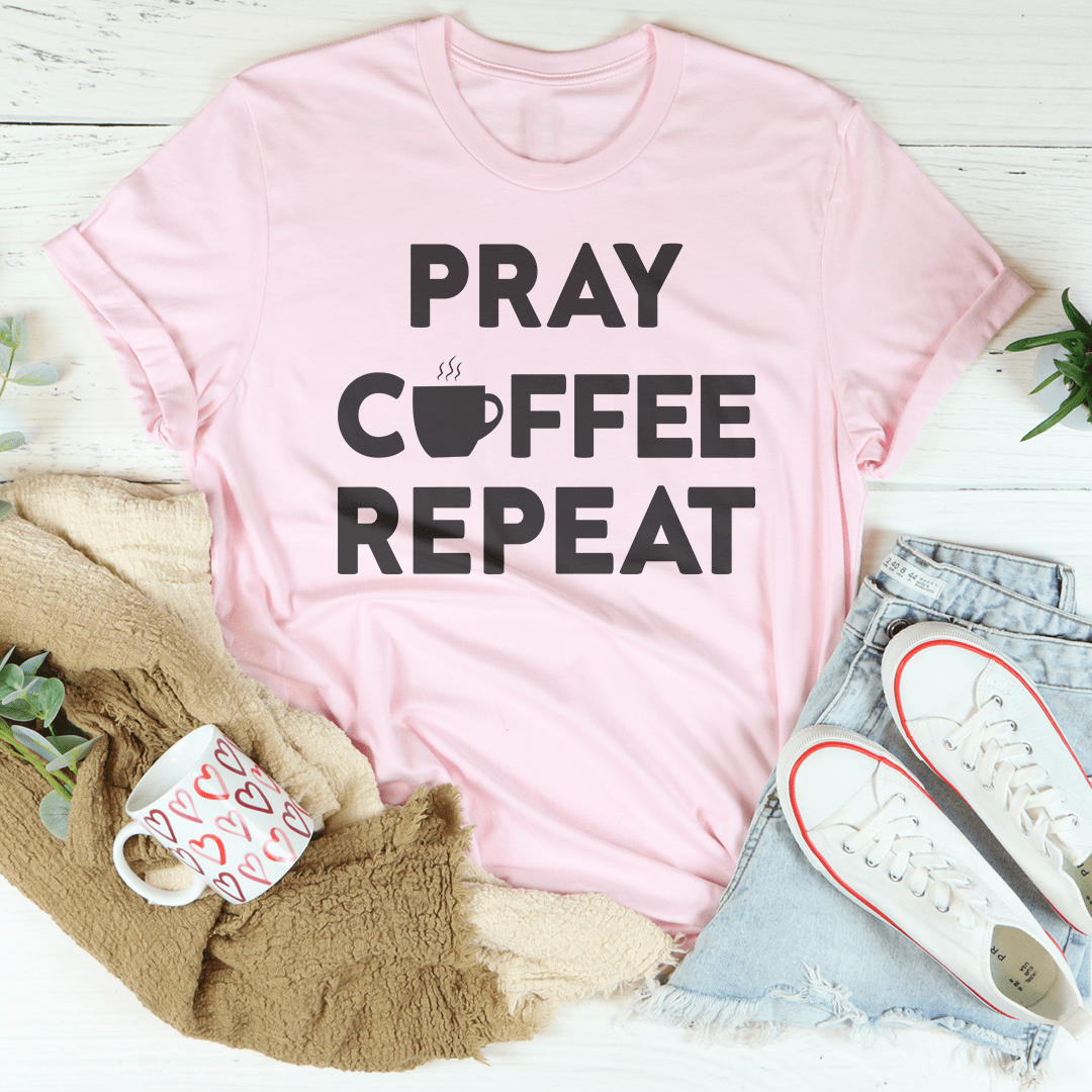 Pray Coffee Repeat Tee-2