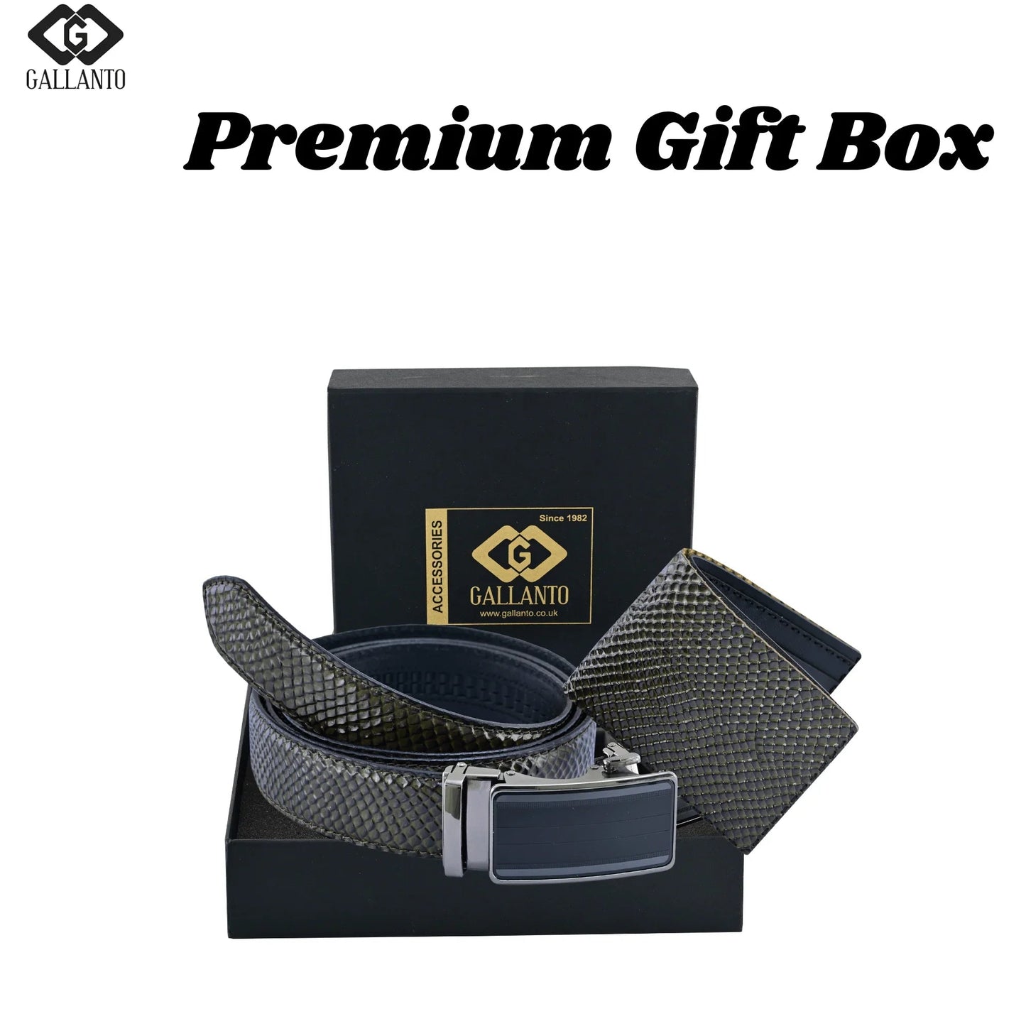 Premium Leather Belt & Leather Wallet Set – Stylish Men's Leather Gift – Christmas Gift-8