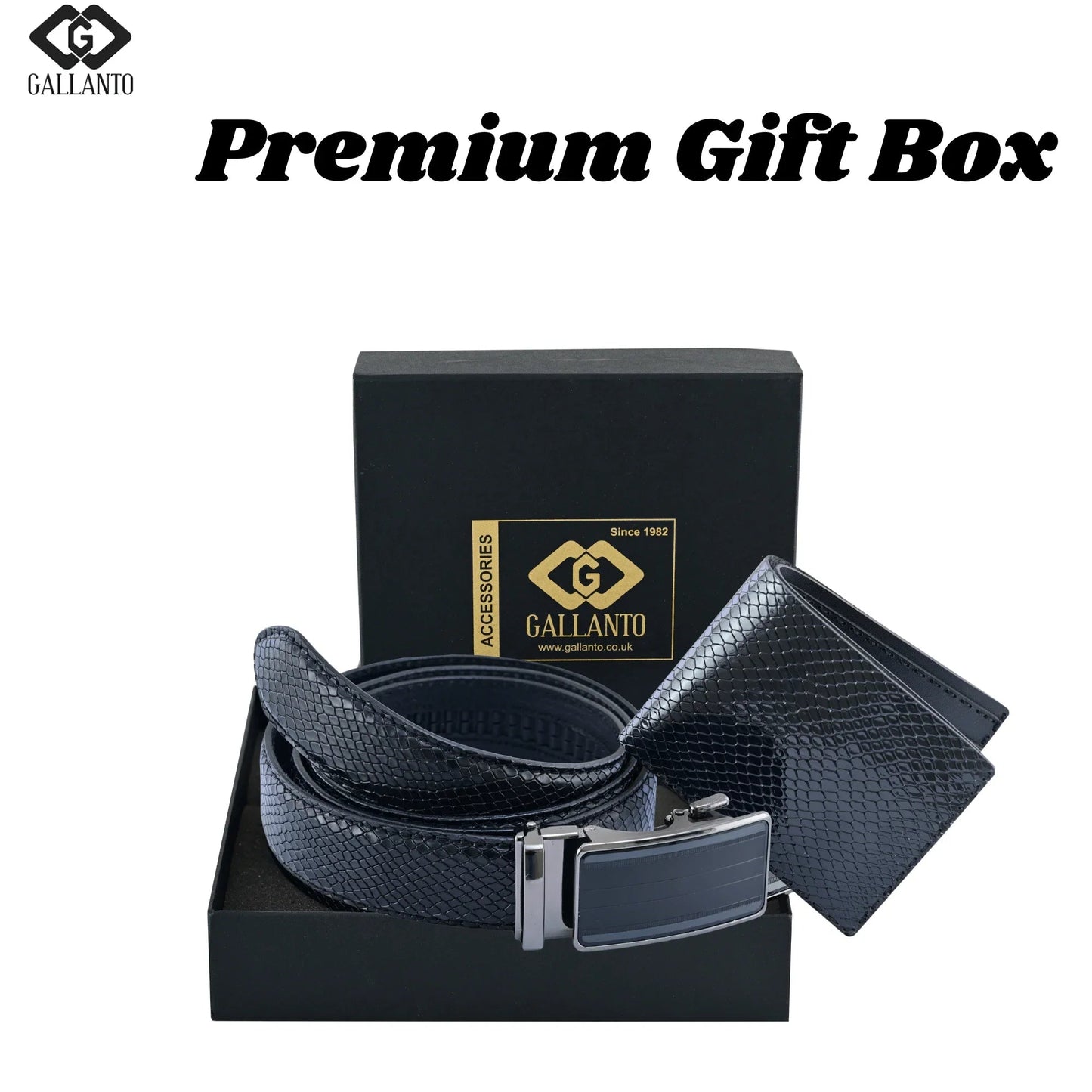 Premium Leather Belt & Leather Wallet Set – Stylish Men's Leather Gift – Christmas Gift-2