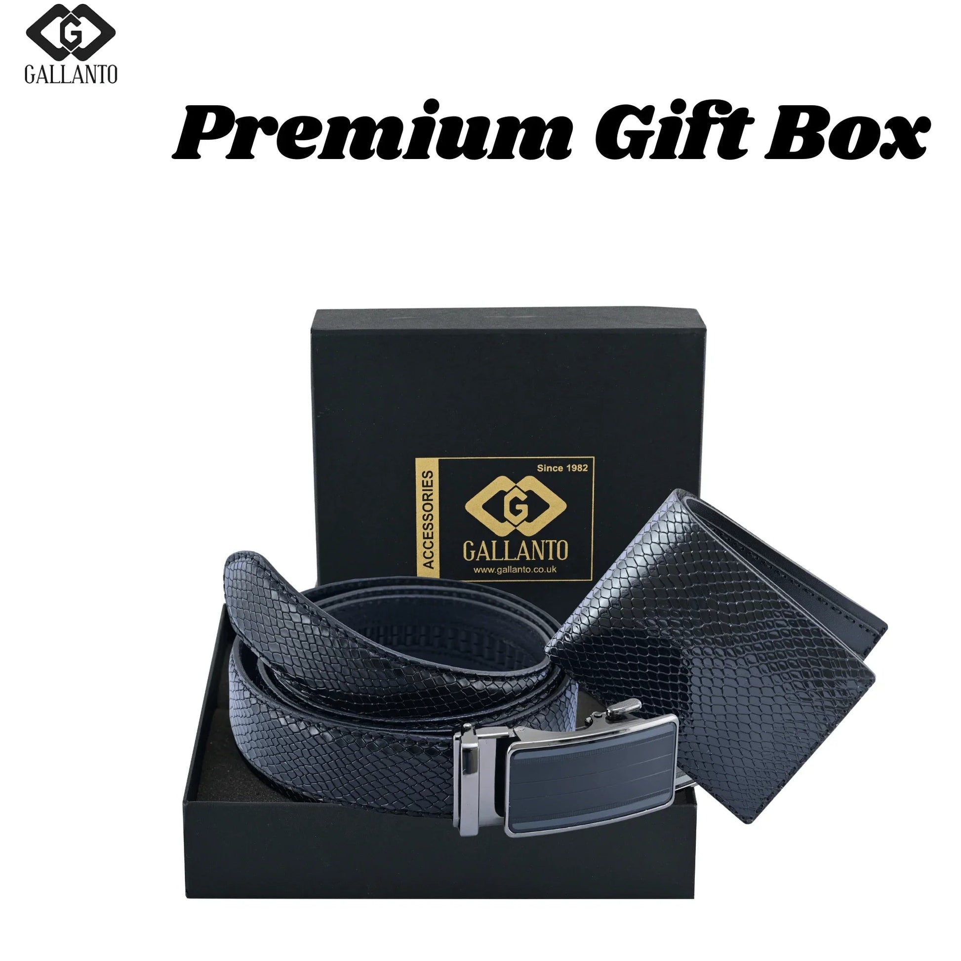 Premium Leather Belt & Leather Wallet Set – Stylish Men's Leather Gift – Christmas Gift-2