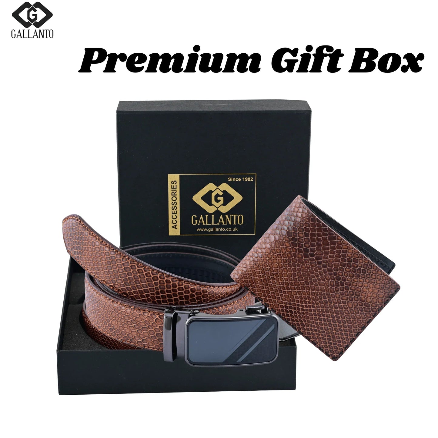 Premium Leather Belt & Leather Wallet Set – Stylish Men's Leather Gift – Christmas Gift-6